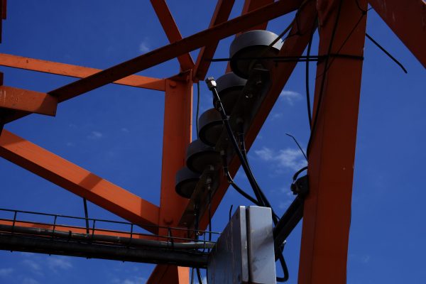 Inlets at 321 m height placed at the top of the ATTO tower for collecting air for radiocarbon analysis, greenhouse gas concentrations, and stable isotopes.