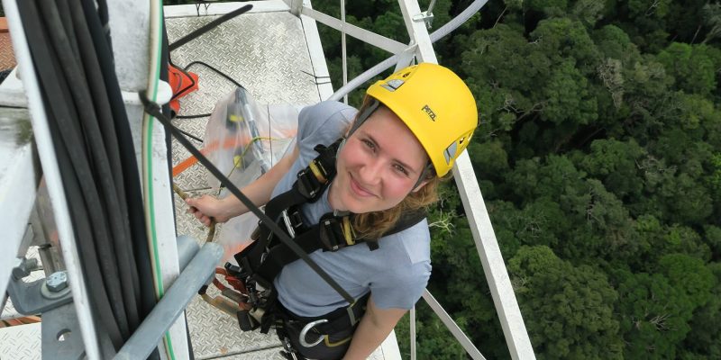 Steffi on the ATTO tall tower.